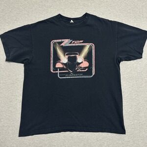 ZZ Top Eliminator Light Er Up Hot Rod Double Sided Band Graphic Tee Mens X-Large